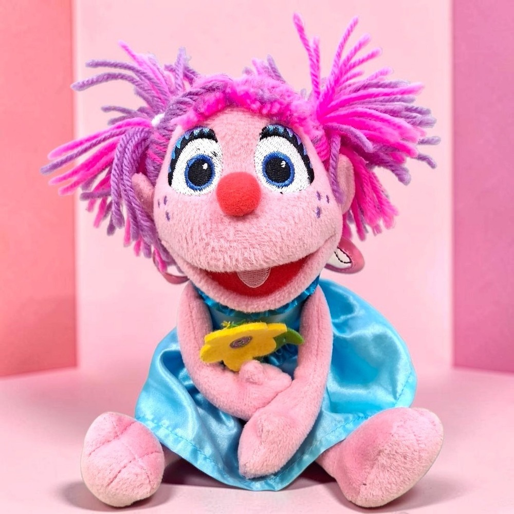GUND Sesame Street Abby Cadabby Fairy Plush 10 In Blue Dress Flower Yarn Hair